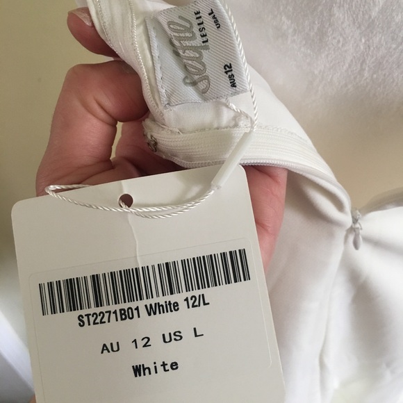 White Strapless Dress, Selfie Leslie New with Tags Size L - Picture 3 of 6